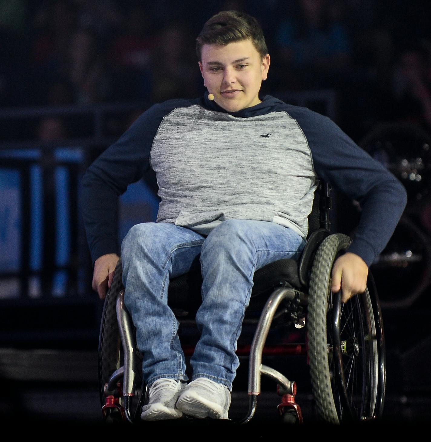 Danny Lilya, who was born with a spinal birth defect, gave a motivational speech during We Day Wednesday. Lilya played football for Moose Lake and holds school records for extra points and field goals. ] AARON LAVINSKY &#xef; aaron.lavinsky@startribune.com Television journalist Ann Curry is headlining We Day at the Xcel Energy Center. More than ten thousand kids and teens celebrate philanthropy and giving back at the annual event started by two Toronto brothers. We photograph the event on Wednes