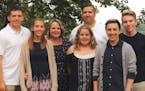 From left is Carter Peterson; his girlfriend, Sarah Hanna; mother, Chasity Peterson; sister Emma Peterson; father Randy Peterson; Jon Fuentes, his bro