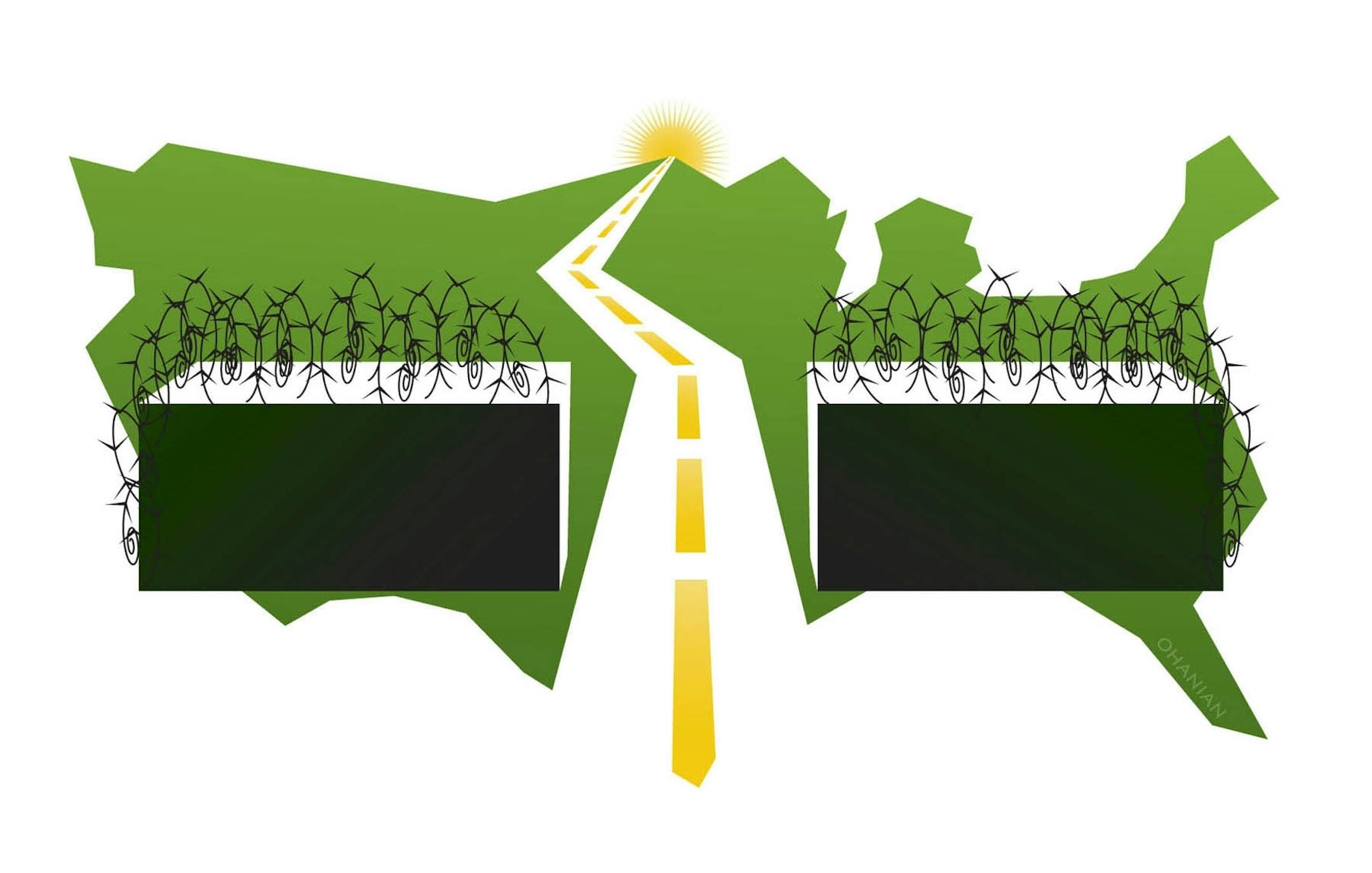 Illustration: US-Mexico border security