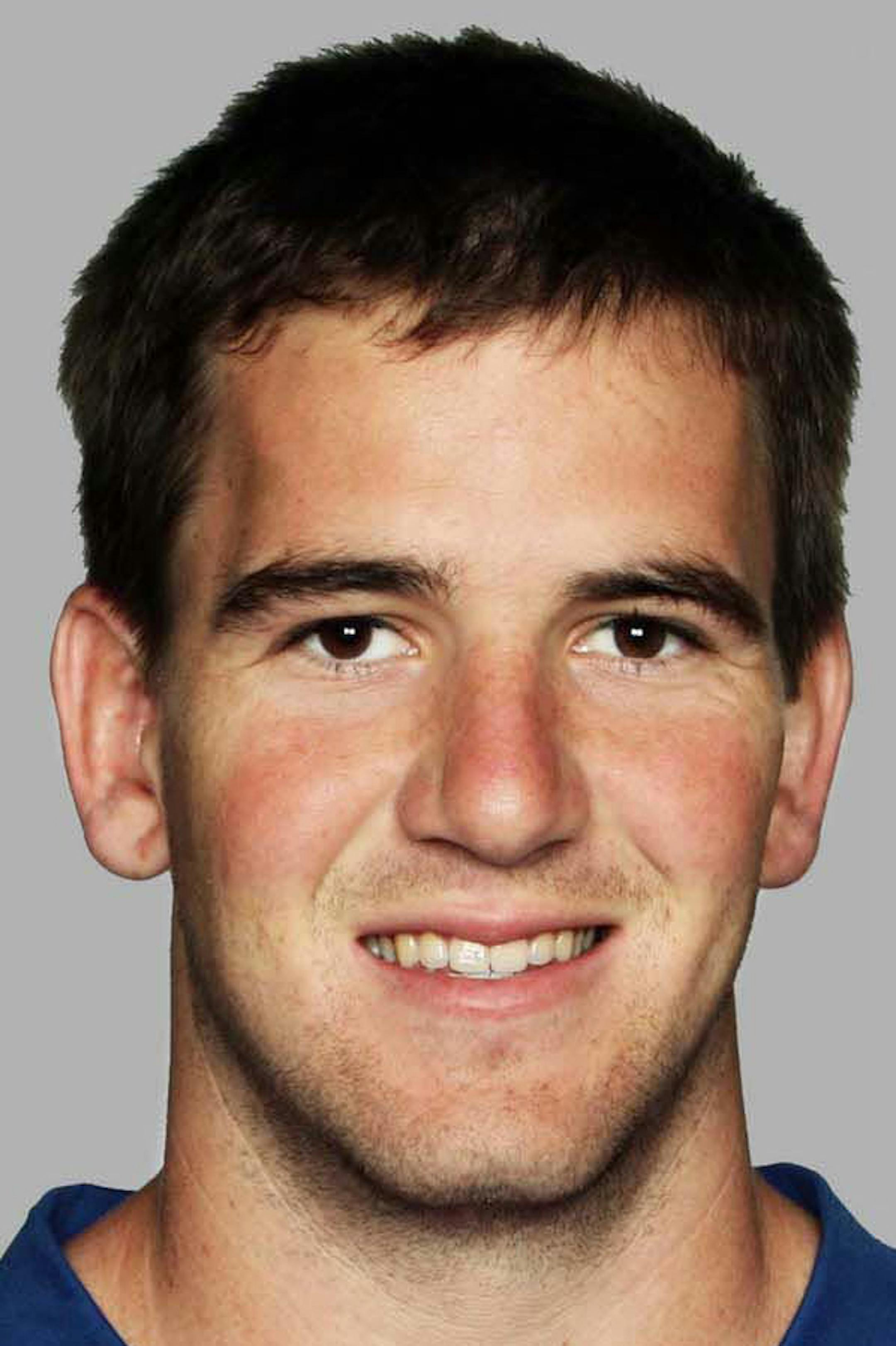 EAST RUTHERFORD, NJ - 2008: Eli Manning of the New York Giants poses for his 2008 NFL headshot at photo day in East Rutherford, New Jersey. (Photo by Getty Images)