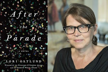 Lori Ostlund and the hardcover edition of "After the Parade."