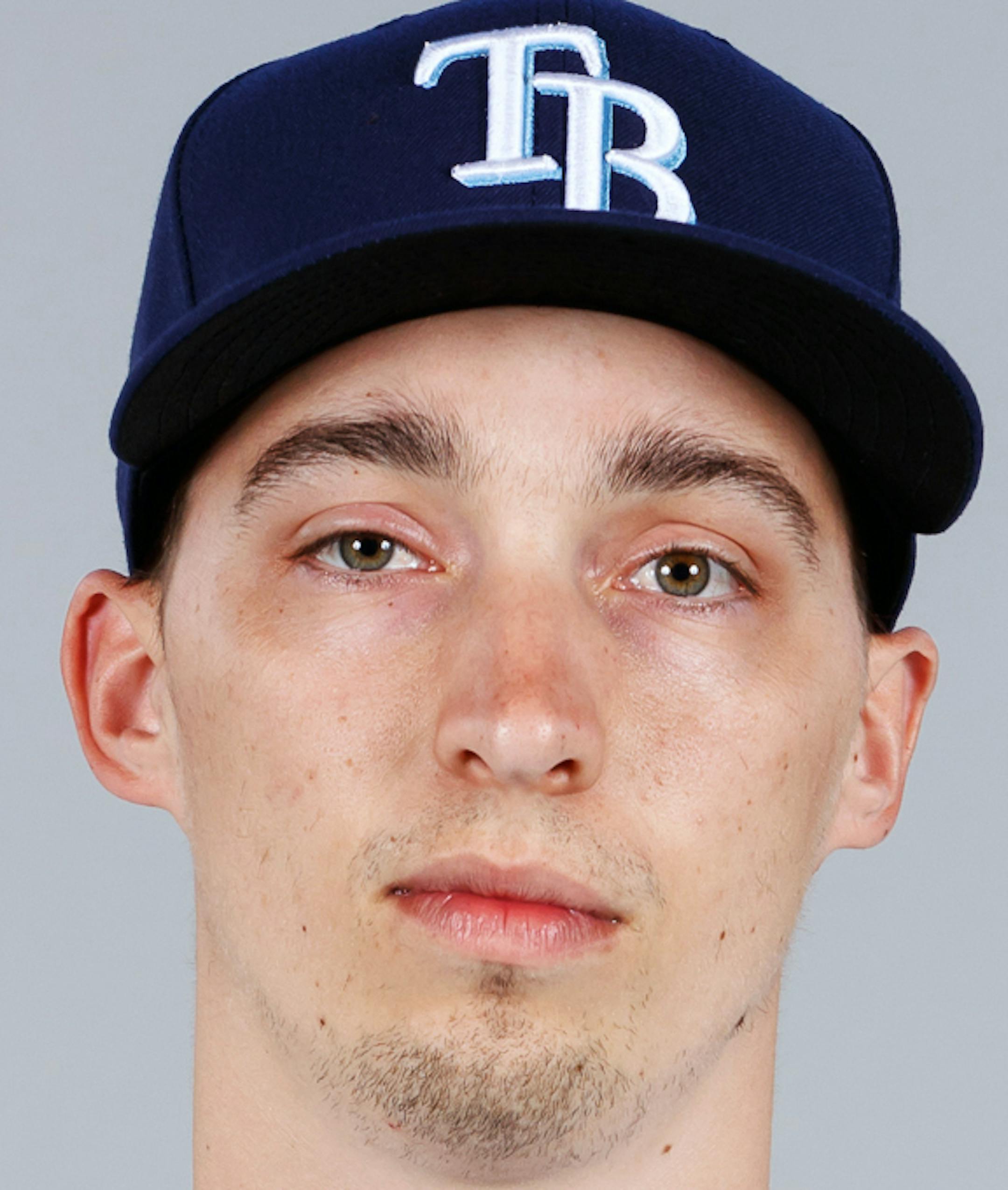PORT CHARLOTTE, FL - FEBRUARY 18: Blake Snell #4 of the Tampa Bay Rays poses during Photo Day on Sunday, February 18, 2018 at Charlotte Sports Park in Port Charlotte, Florida. (Photo by Mike Carlson/MLB Photos via Getty Images) *** Local Caption *** Blake Snell ORG XMIT: 775108245