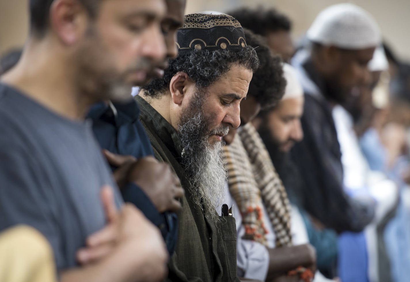 Members of the Minneapolis Islamic Community performed the Maghrib, one of the nightly portions of the five prayers that devoted Muslims perform daily. The service was held before Iftar, the community gathering where Muslims break their fast at night during the Ramadan holiday. ] Aaron Lavinsky &#x2022; aaron.lavinsky@startribune.com The start of the month-long Muslim holiday of Ramadan was celebrated at Al Huda, the Islamic Cultural Community Center, Thursday night in Minneapolis. The Muslim ho