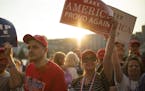 Trump supporters who attended the President's rally held signs outside Amsoil Arena afterwards. ] JEFF WHEELER &#x2022; jeff.wheeler@startribune.com D