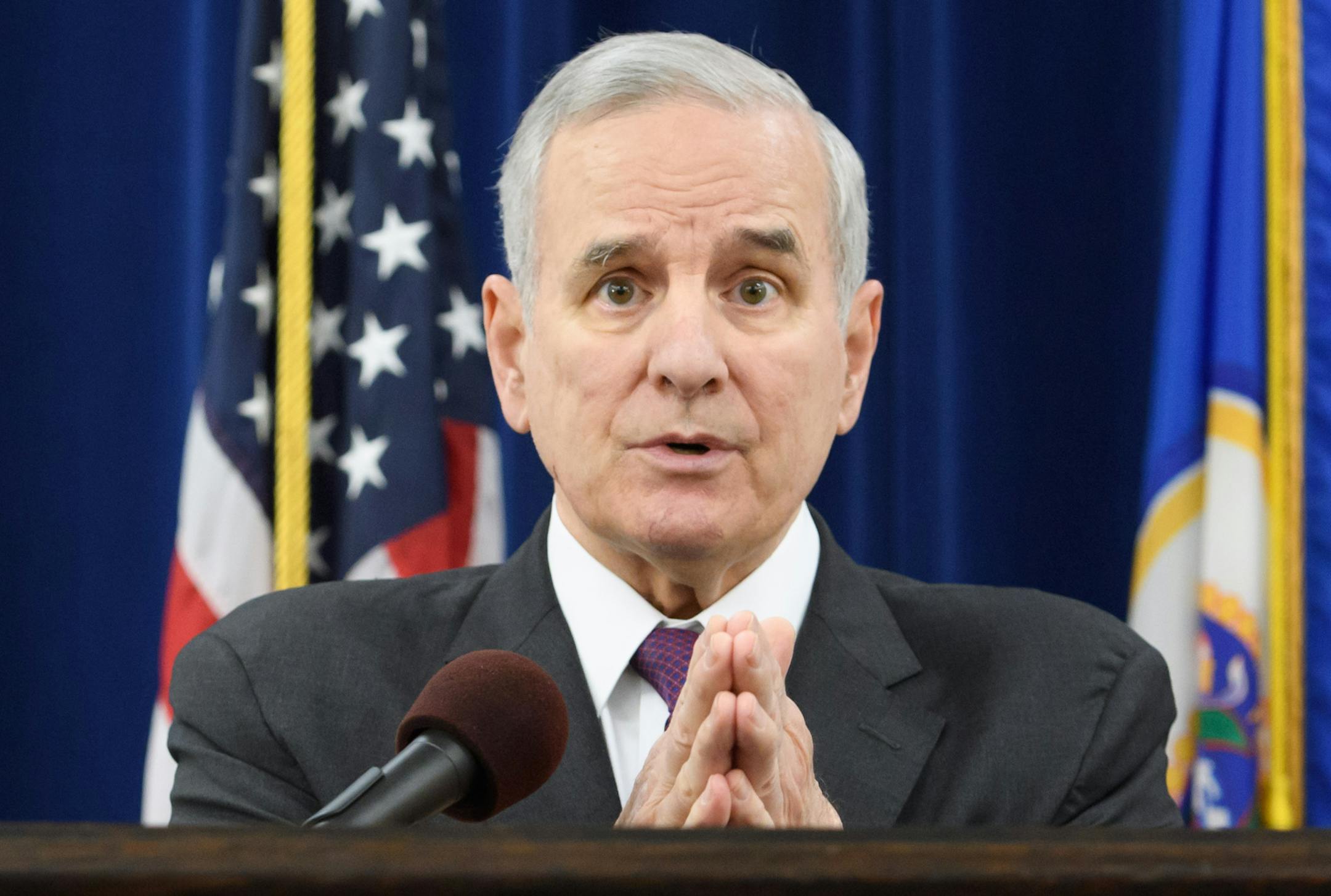 "I'm willing to go half way and find common ground," Gov. Mark Dayton said at a news conference to discuss what happens next with the stalled tax bill and possible special session of the Legislature.