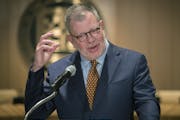 The University of Minnesota President Eric Kaler announced to the media that he is leaving effective July 2019, during a press conference in the McNam