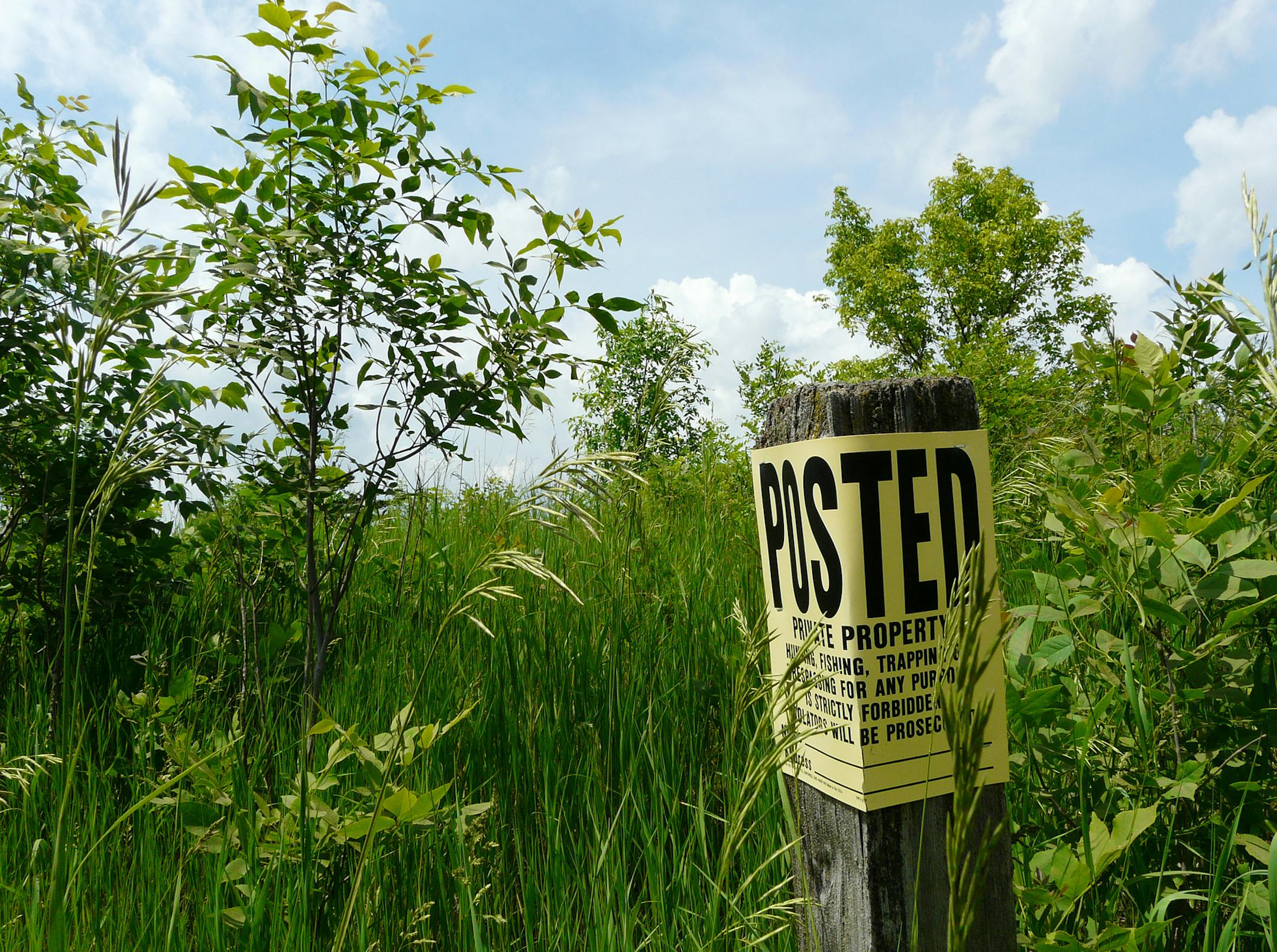 Photo by David Peterson Land near Scott County's Doyle-Kennefick park is still heavily marked as private, even as it's expected to move into public ownership.