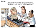 Sack cartoon: Nursing Bloomberg's injuries