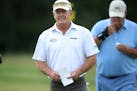 Fred Funk walked off the fifth green during the EMC Pro-Am competition at the Tournament Players Club Wednesday August 2, 2017 in Blaine, MN.