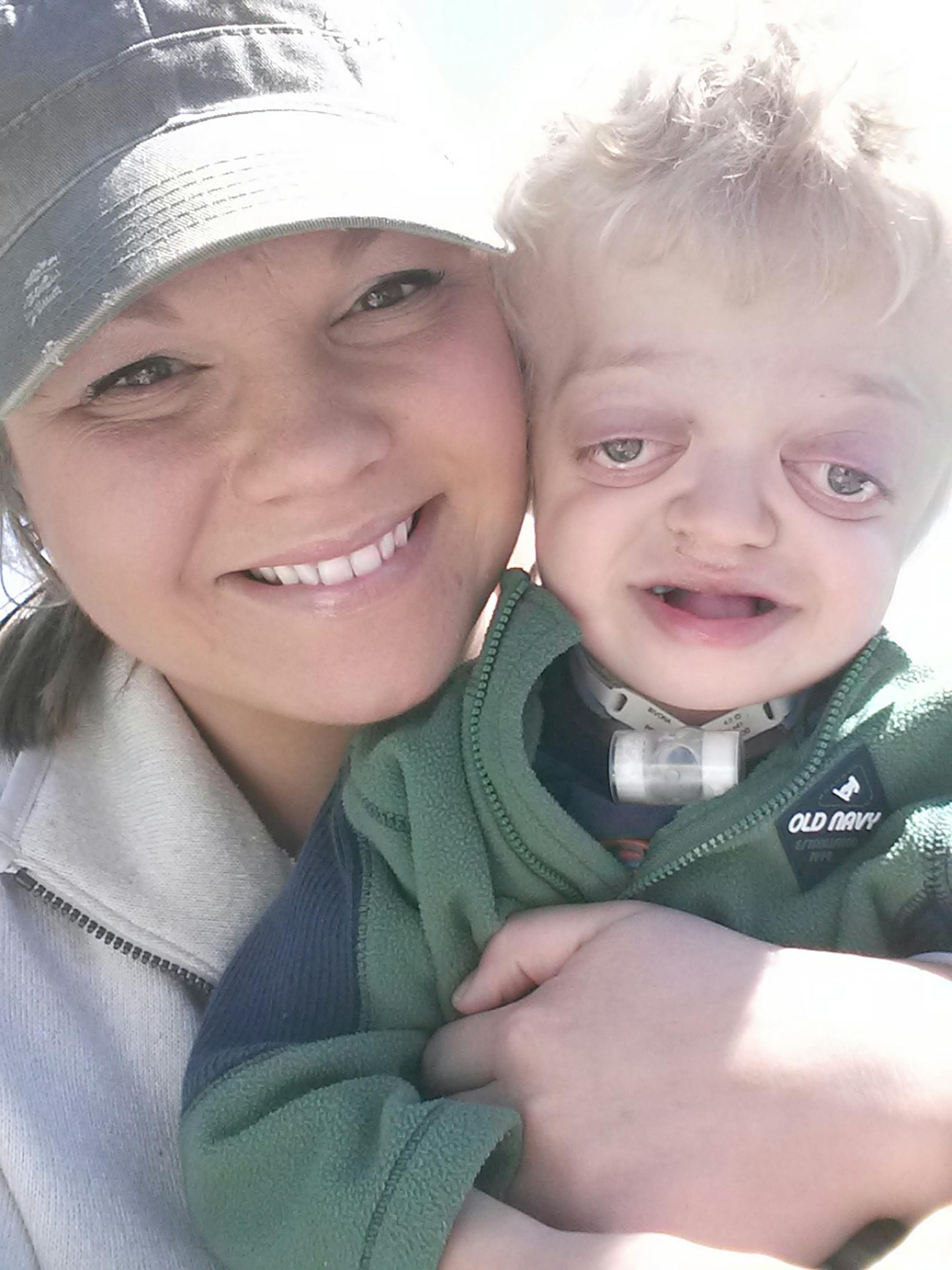 Austin Graue with his mother, Mary