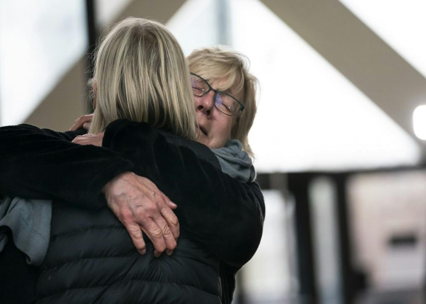 Mindy Barry and Marcia Yeung embraced after former Minneapolis police officer Mohamed Noor was found guilty of third-degree murder and second-degree manslaughter in the fatal shooting of Justine Ruszczyk Damond in Minneapolis, Minn., on Tuesday, April 30, 2019. They are part of Justice for Justine which is a group of neighbors and friends of Justine.