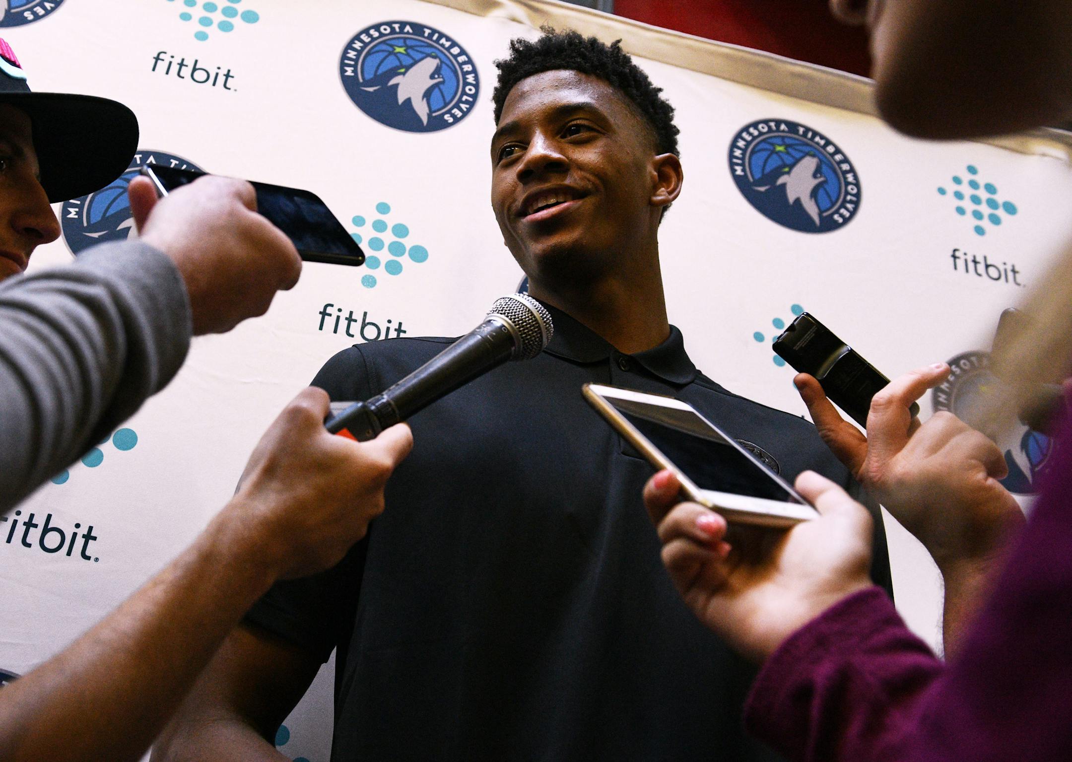 Jarrett Culver speaks with media on his first official day with the Timberwolves during NBA Summer League at Thomas and Mack Center in Las Vegas, Nevada on Sunday, July 7, 2019.