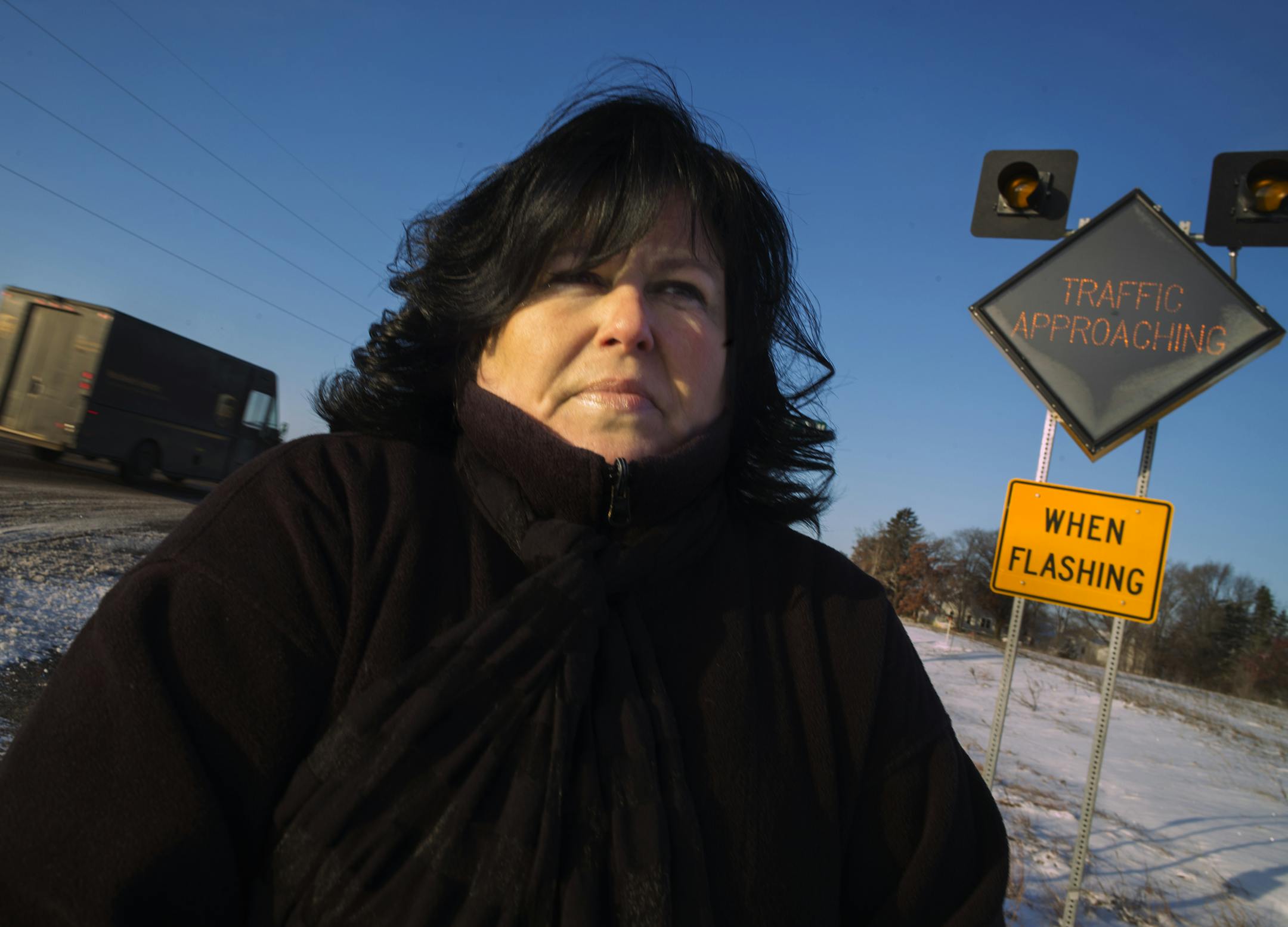 At the intersection of Hwy 47 and County Road 8 north of St. Francis, Julie Contreras lost her daughter 8 years ago when the car she was a passenger in was hit by a truck going northbound. New flashing lights have been installed at 50 rural intersections in Minnesota to warn drivers when a car is approaching.] Richard Tsong-Taatarii/rtsong-taatarii@startribune.comAt the intersection of Hwy 47 and County Road 8 north of St. Francis, Julie Contreras lost her daughter 8 years ago when the car she w