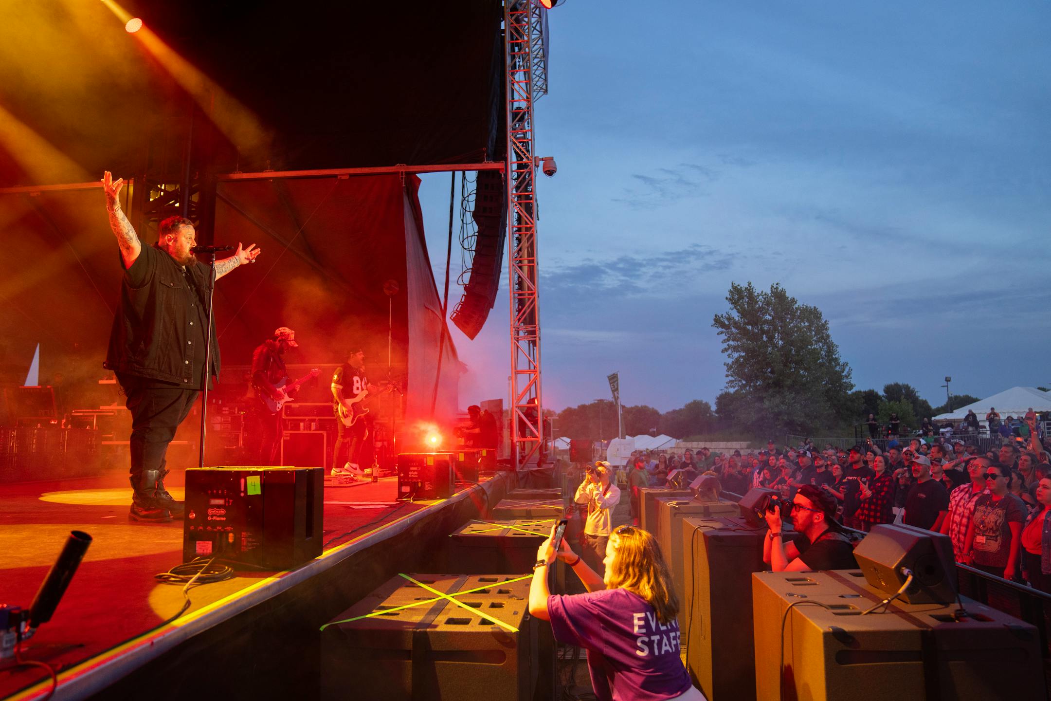 Jelly Roll, a rising country music star, performs Friday, July 07, 2023, at Mystic Lake Casino amphitheater in Prior Lake, Minn.