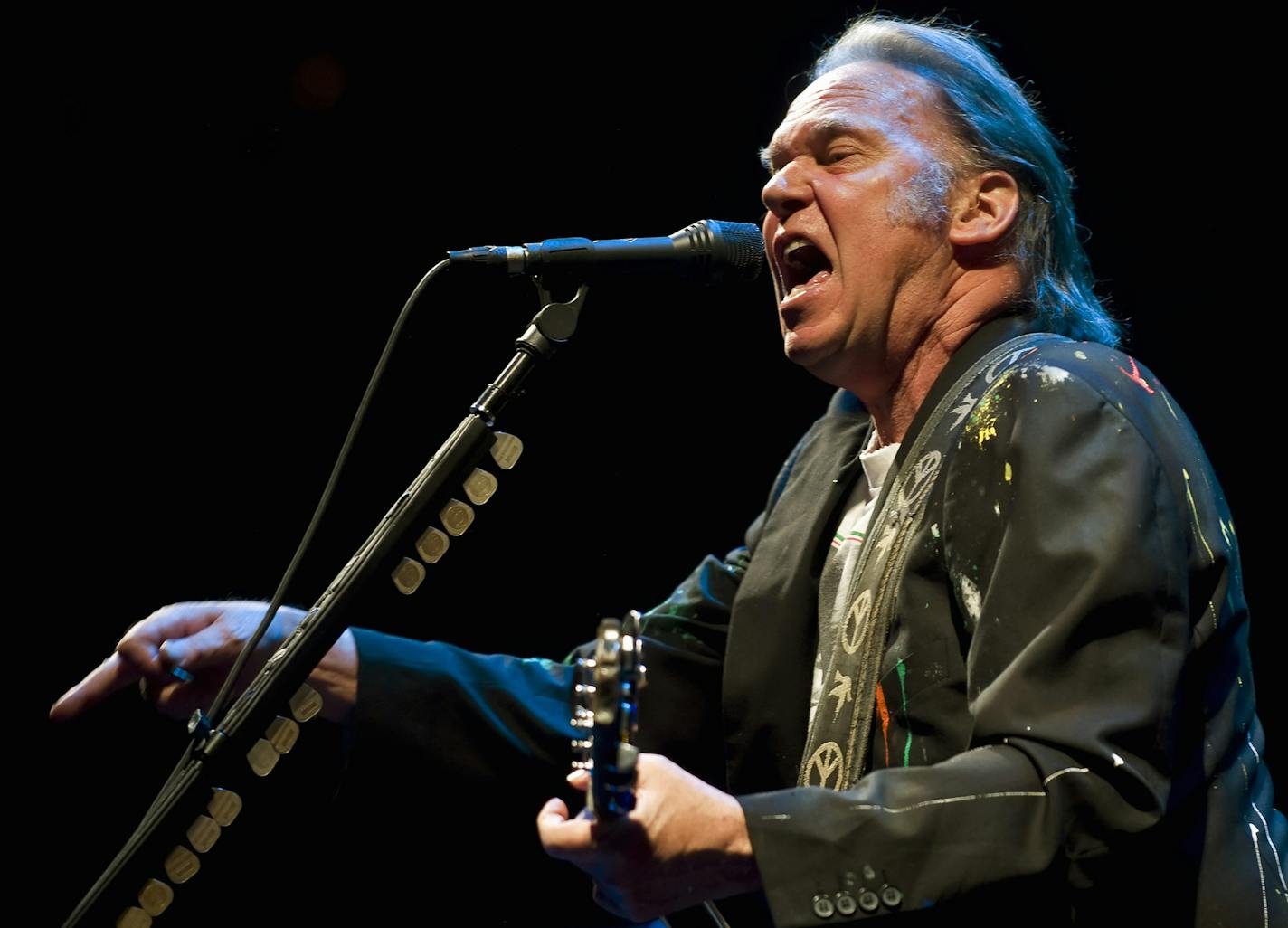 Neil Young during a 2008 performance at the Xcel Energy Center.