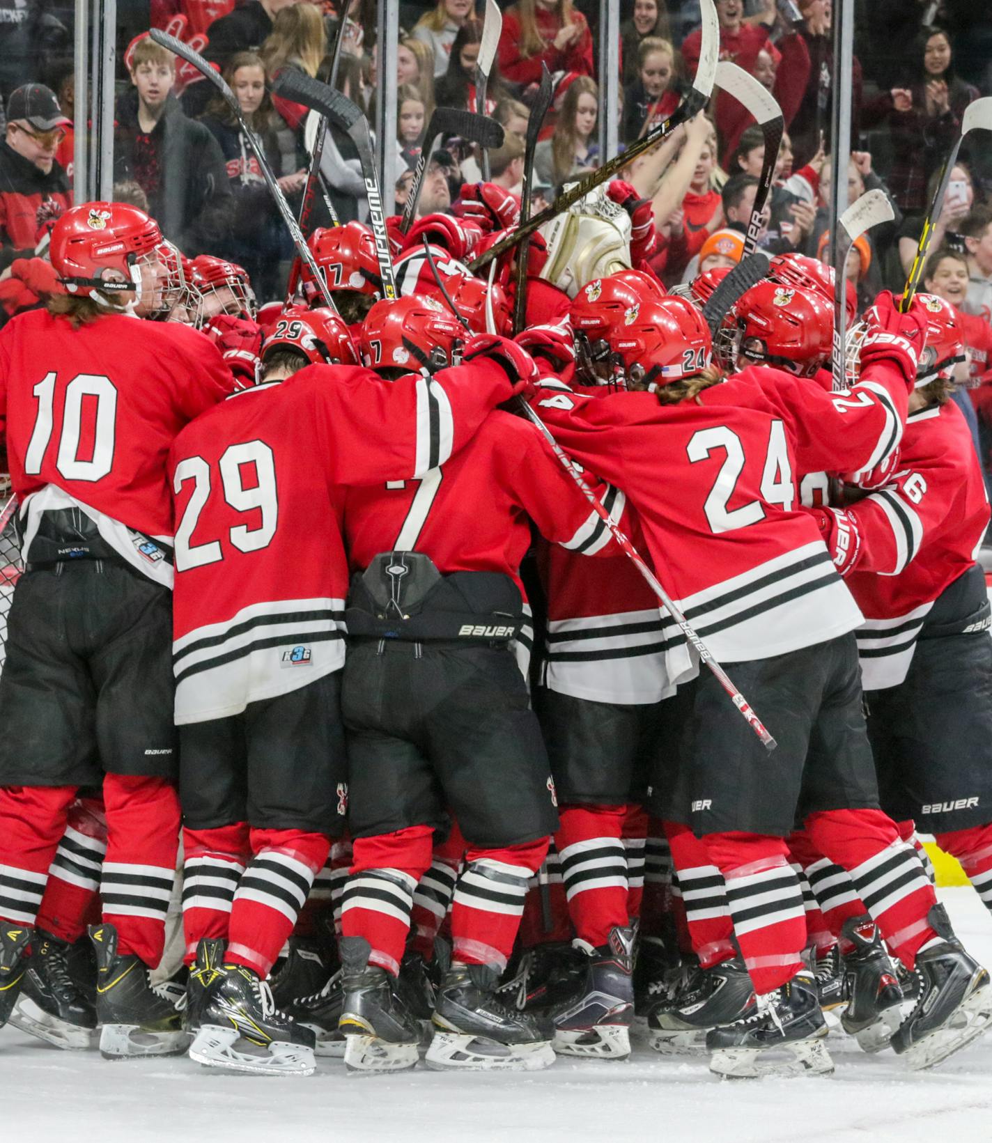 Monticello/Annandale/Maple Lake beat Northfield 3-2 when player Nick Zwack scored a final goal during the last 20 seconds of the third period of the Minnesota Boy's State Hockey Tournament.