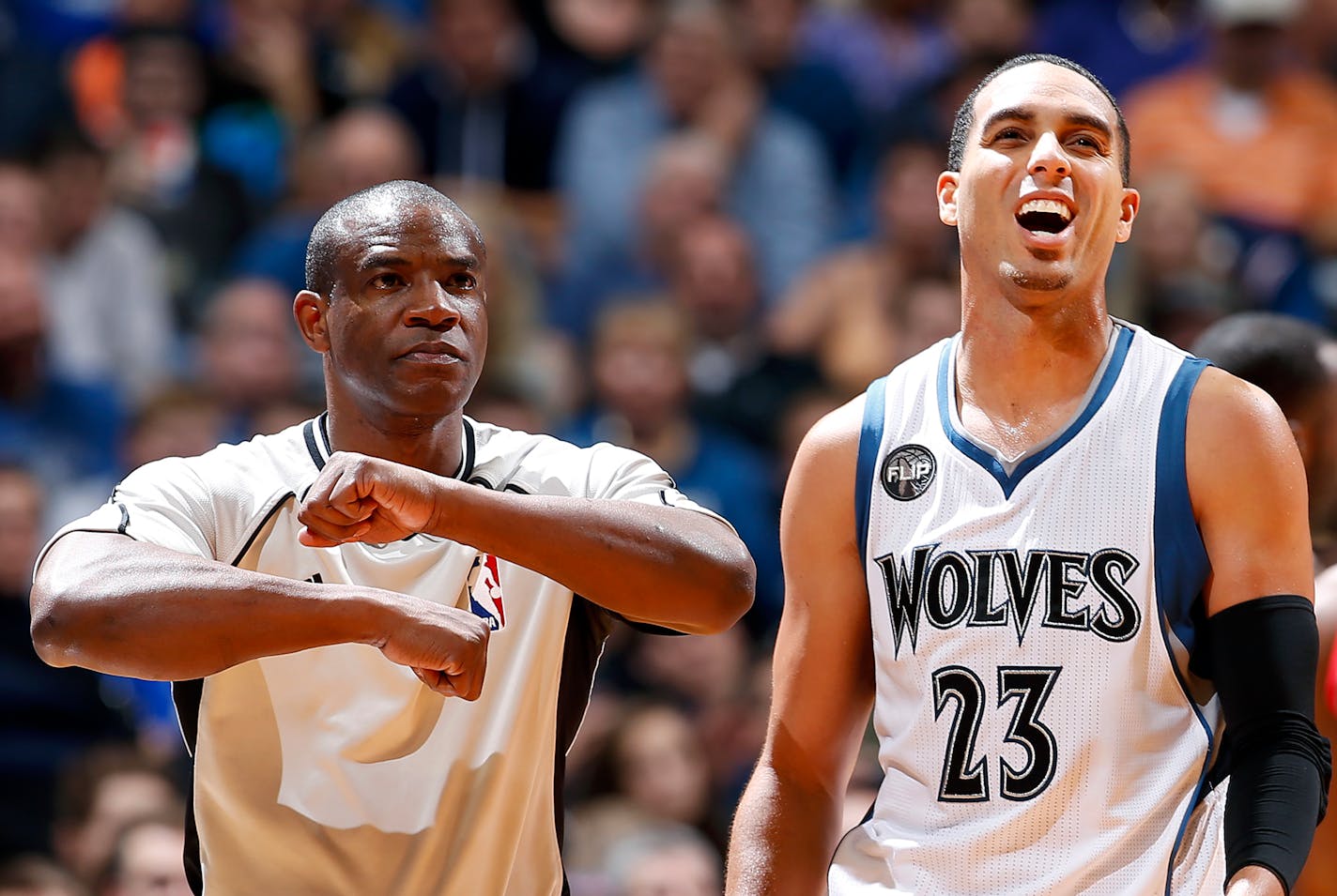 Kevin Martin (23) reacted after being called from traveling in the fourth quarter. ] CARLOS GONZALEZ � cgonzalez@startribune.com - November 2, 2015, Minneapolis, MN, Target Center, NBA, Minnesota Timberwolves vs. Portland Trailblazers