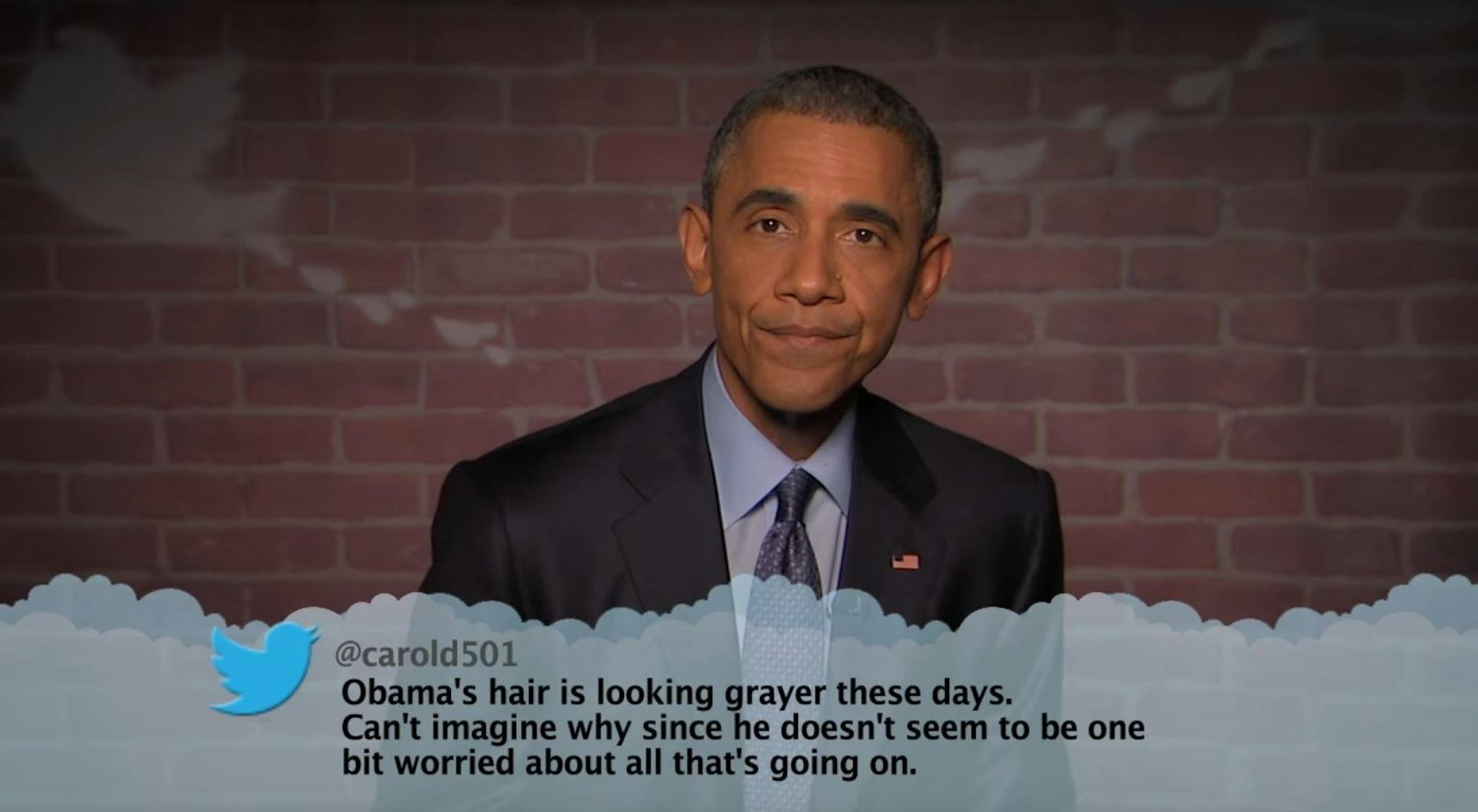 Barack Obama reads "Mean Tweets."