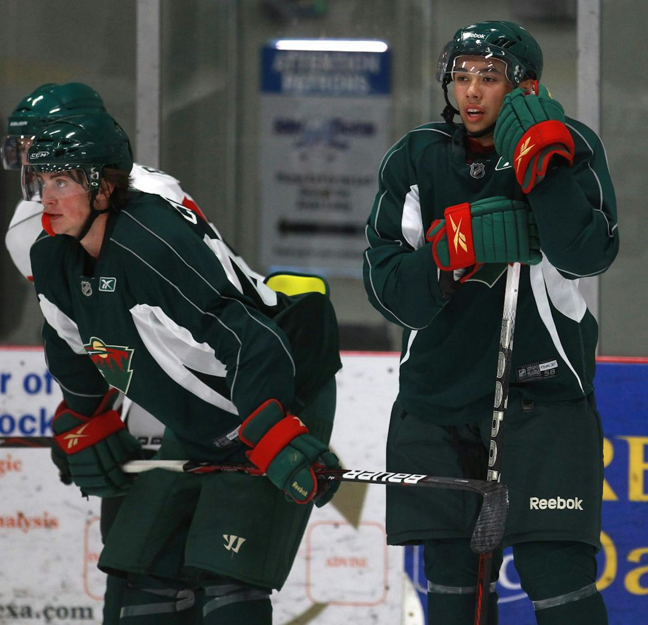 Wild defenseman prospect Matt Dumba (right)