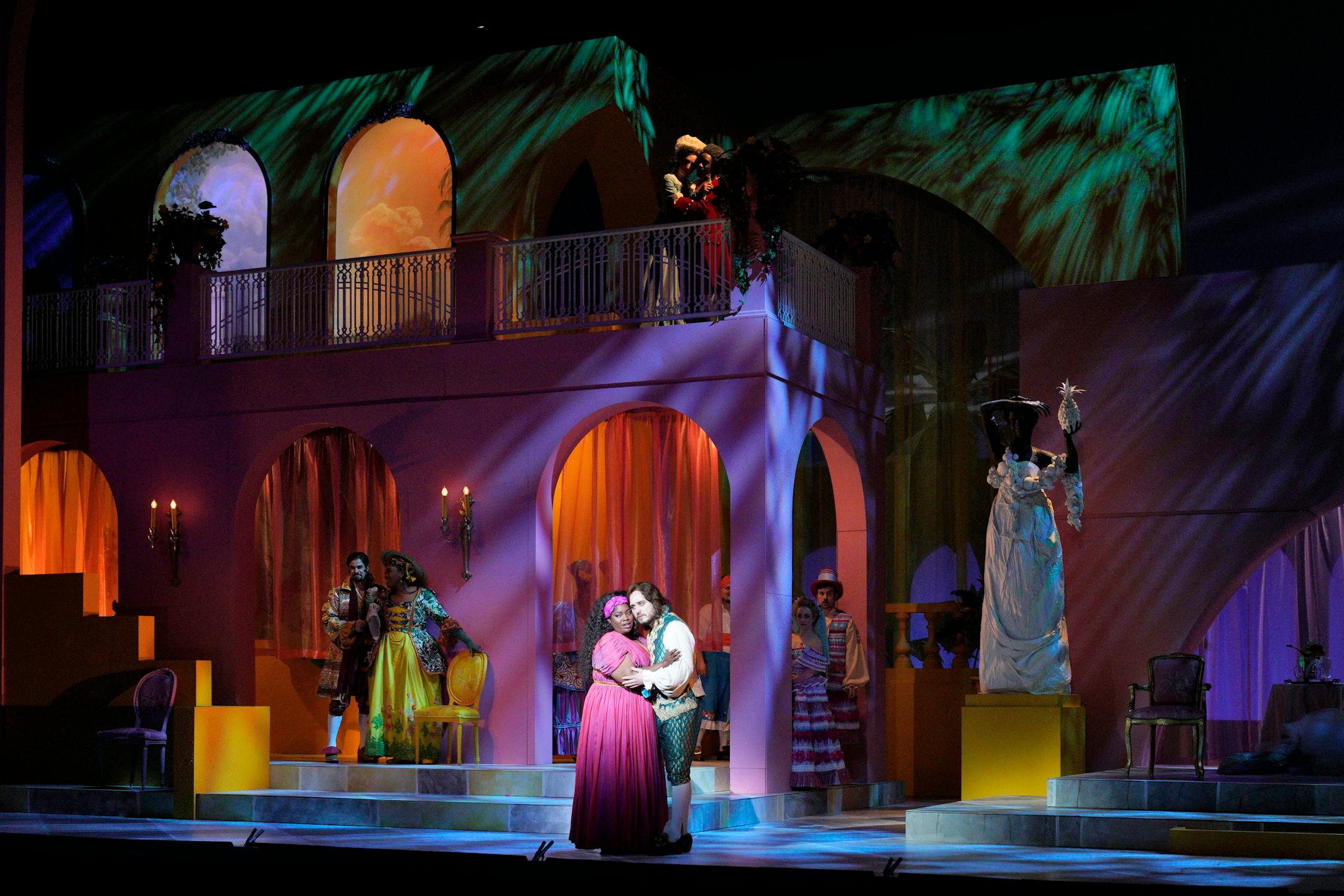 Carlos Enrique Santelli as Valcour and Symone Harcum as L'ontine in Minnesota Opera's "The Anonymous Lover."