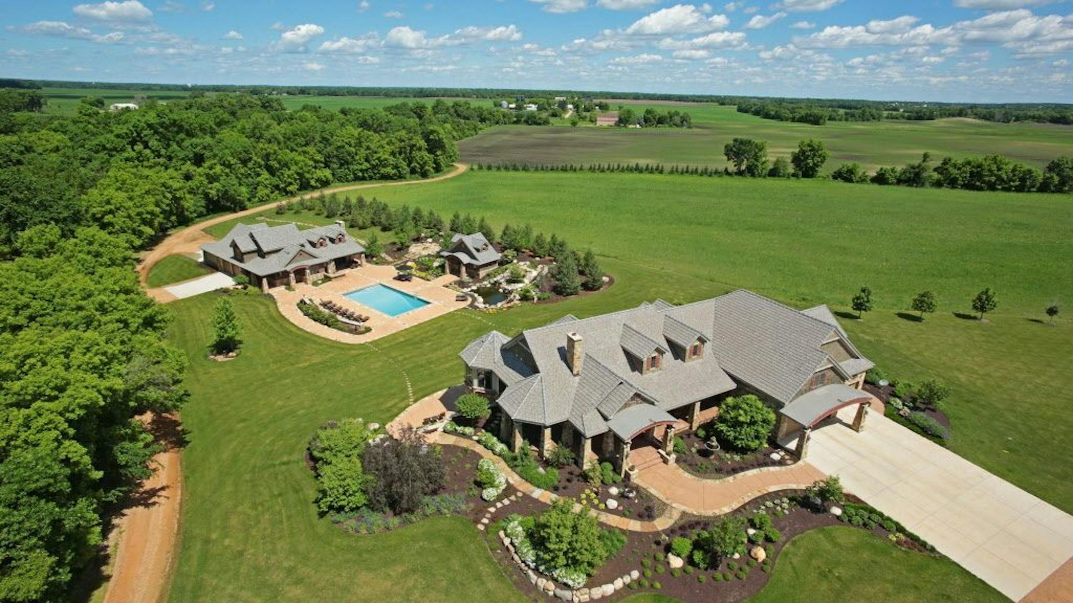 The home sits on 40 acres, with another 65 acres of tillable land available.