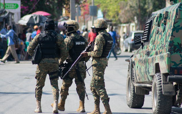 Haitian police officers deploy in Port-au-Prince, Haiti, on March 9, 2024.