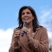 Republican presidential candidate former UN Ambassador Nikki Haley speaks at a campaign event on Feb. 19, 2024, in Camden, S.C.