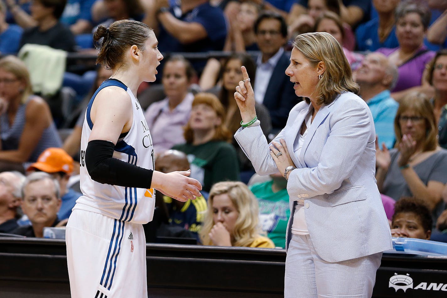 Lynx guard Lindsay Whalen and coach Cheryl Reeve.