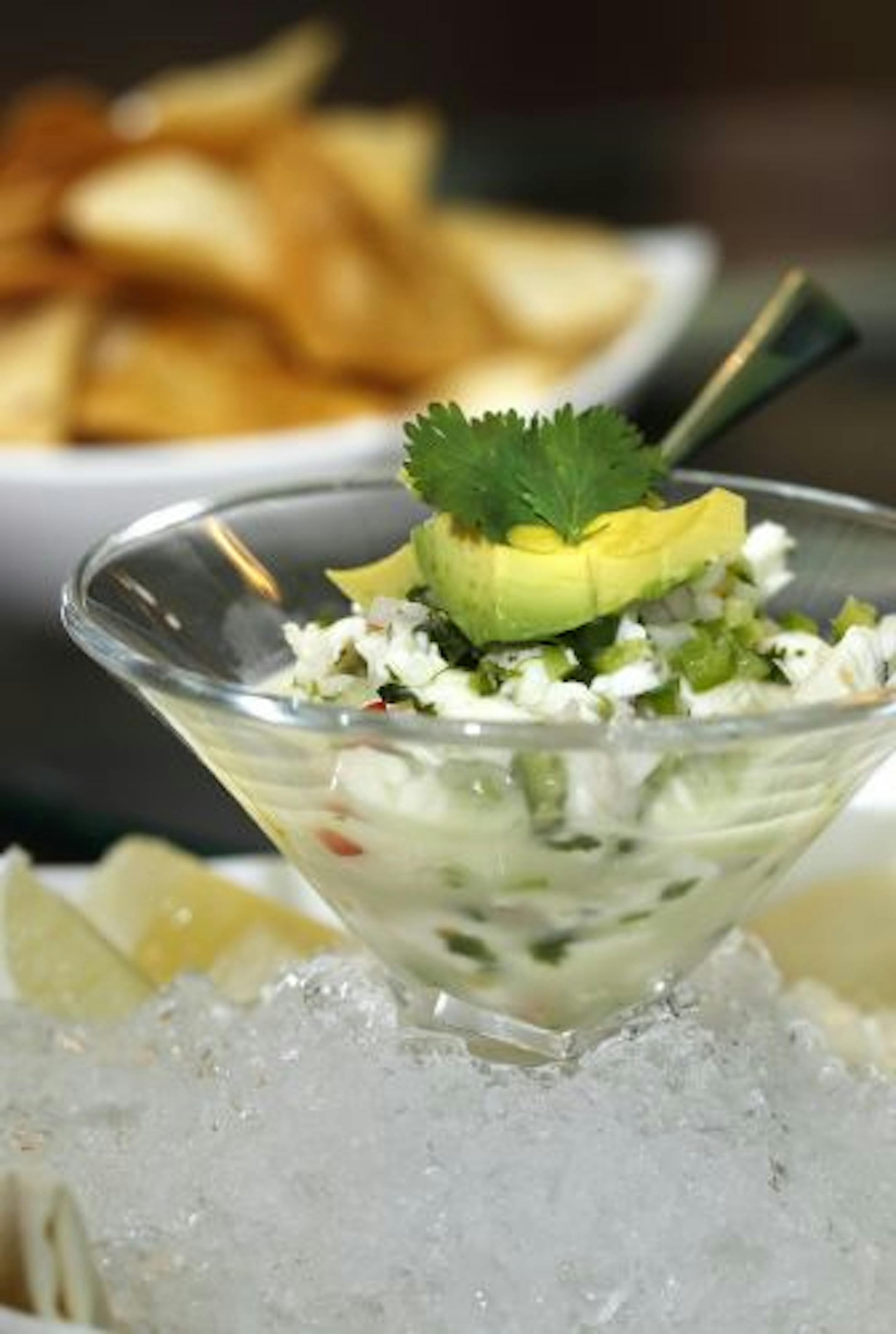 Halibut-scallops ceviche.