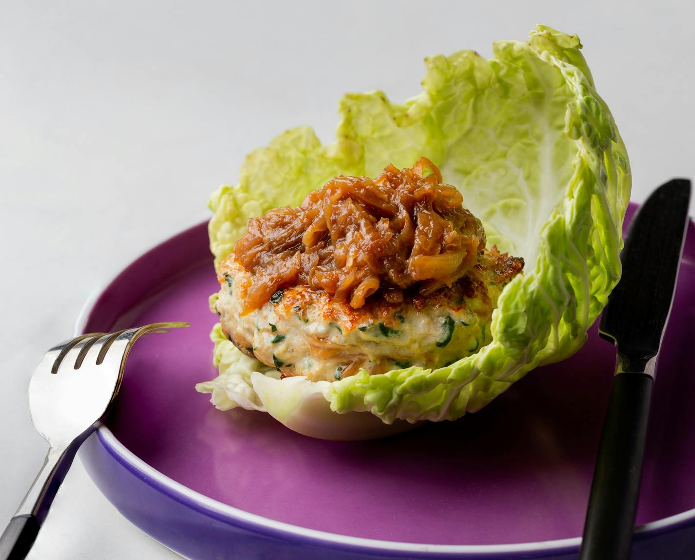 Spinach artichoke chicken burger From "Peas, Love & Carrots"