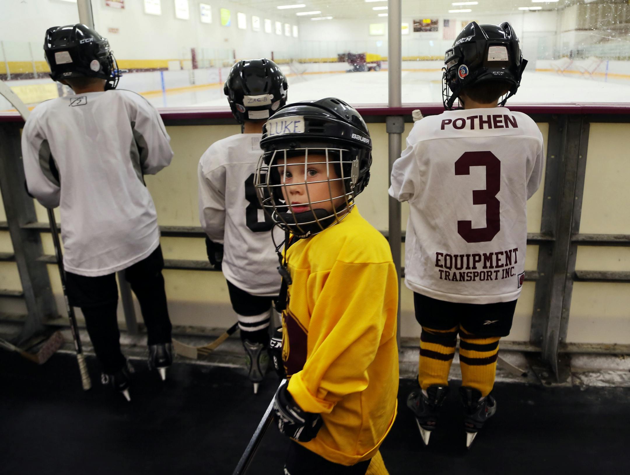 The Forest Lake Hockey Association held a hockey clinic for players between 5 and 7 years old Friday, Sept. 6, 2013, at Lichtscheidl Arena in Forest Lake, MN. Here, Luke Larsen, front, prepares to take to the ice.The Forest Lake ice arena, called Lichtscheidl Arena, was first operated by private/nonprofit groups, but since was soon taken over by public entities after it was unable to make them run properly.](DAVID JOLES/STARTRIBUNE) djoles@startribune.com Ramsey County wants to buy the financial