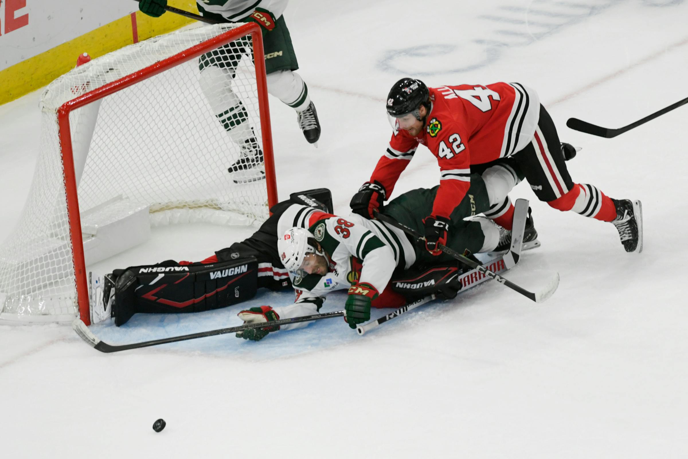 Wild fall to Chicago Blackhawks in overtime after Matt Boldy’s late goal turns a sloppy shutout into a tie