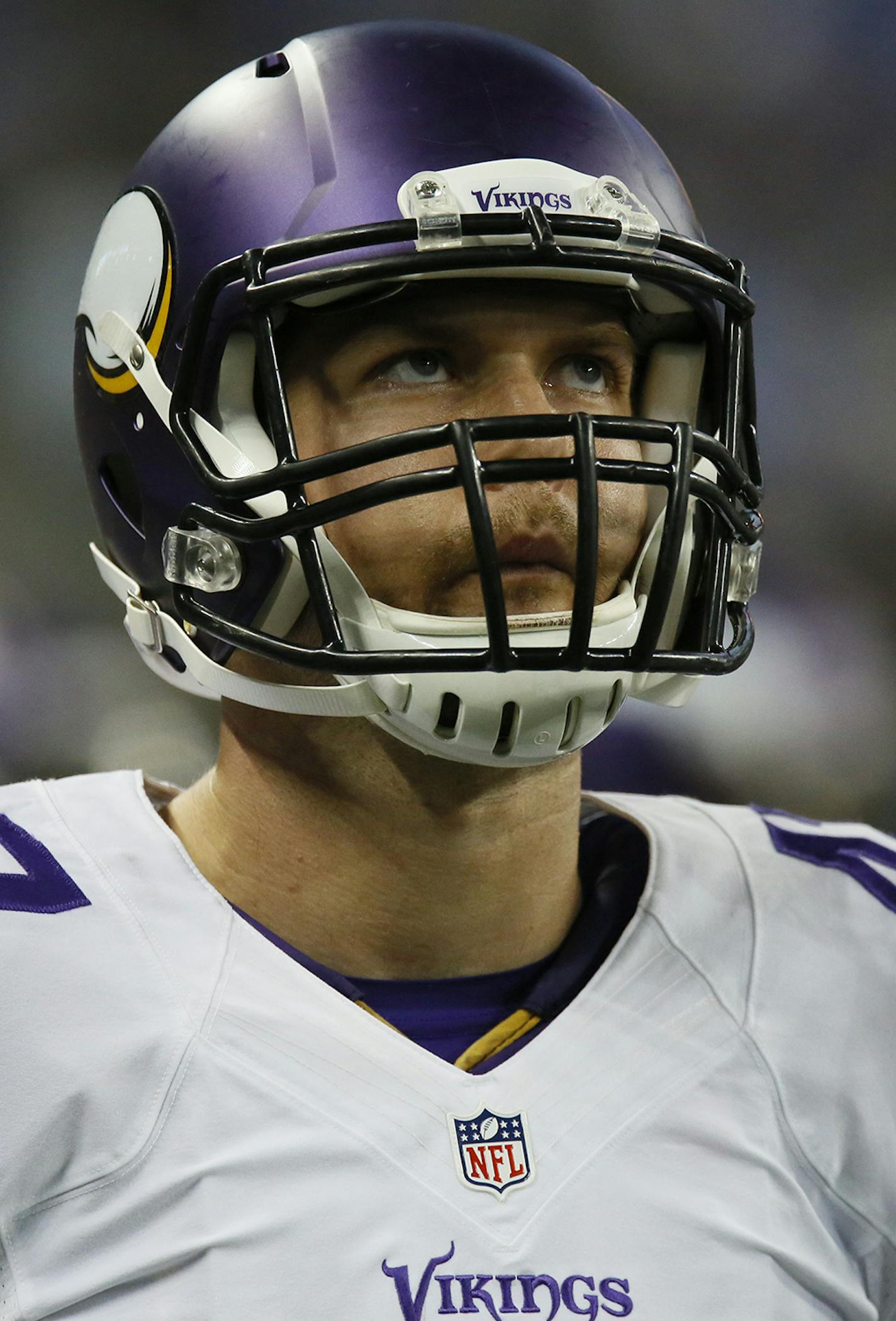 Minnesota Vikings long snapper Kevin McDermott (47) during the second half of an NFL football game against the Detroit Lions, Sunday, Oct. 25, 2015, in Detroit. (AP Photo/Duane Burleson) ORG XMIT: OTK279