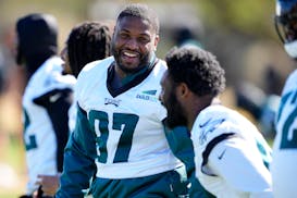 Defensive tackle Javon Hargrave (97) switched teams in the offseason, leaving the Eagles as a free agent to sign with the 49ers.