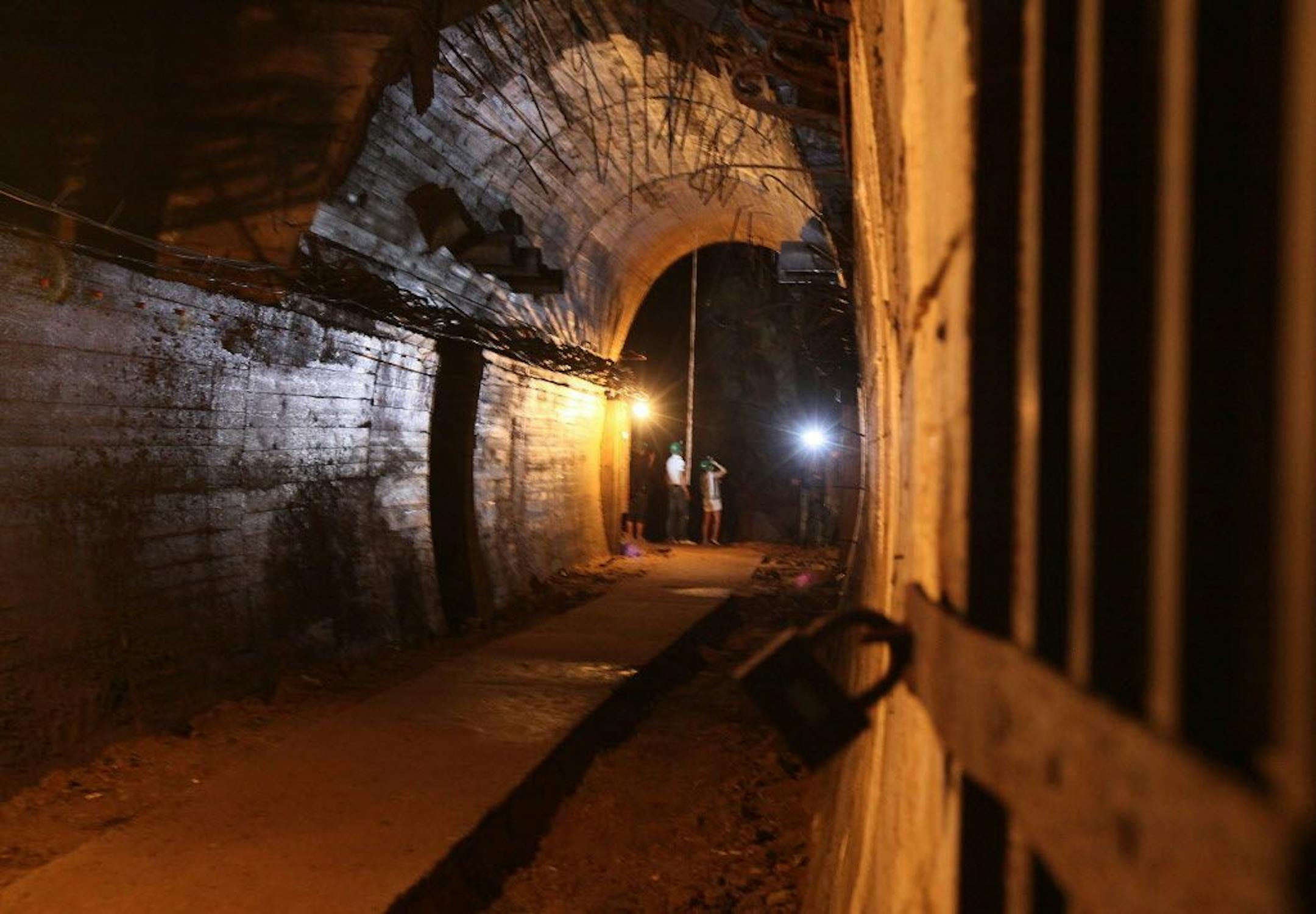 A view of a tunnel and shelter approximately 50 meters under Ksiaz Castle that the Nazis were building for Hitler's safety and that were part of a giant system of tunnels in Walbrzych, Poland.