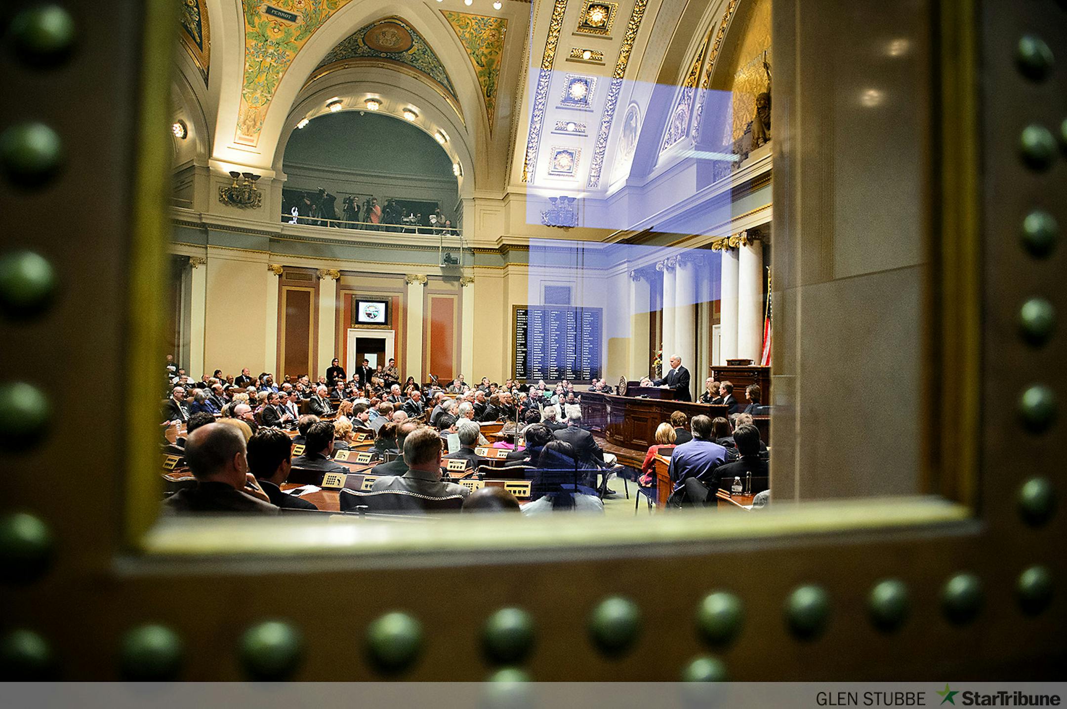 Governor Mark Dayton delivered his 2015 State of the State address in the House Chamber of the Minnesota State Capitol, St. Paul.     ] GLEN STUBBE * gstubbe@startribune.com Thursday, April 9, 2015 Governor Mark Dayton delivered his 2015 State of the State address in the House Chamber of the Minnesota State Capitol, St. Paul.