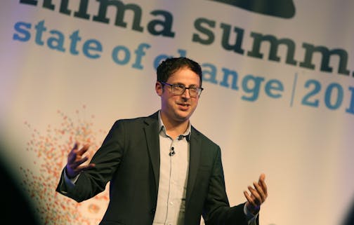 Nate Silver, whose statistics-based 538 blog in the New York Times correctly called the 2012 election in all 50 states, spoke to a sold-out crowd at the Minnesota Interactive Media Assn. Summit at the Hilton Hotel, Tuesday, October 15, 2013 in Minneapolis, MN. (ELIZABETH FLORES/STAR TRIBUNE) ELIZABETH FLORES &#x2022; eflores@startribune.com