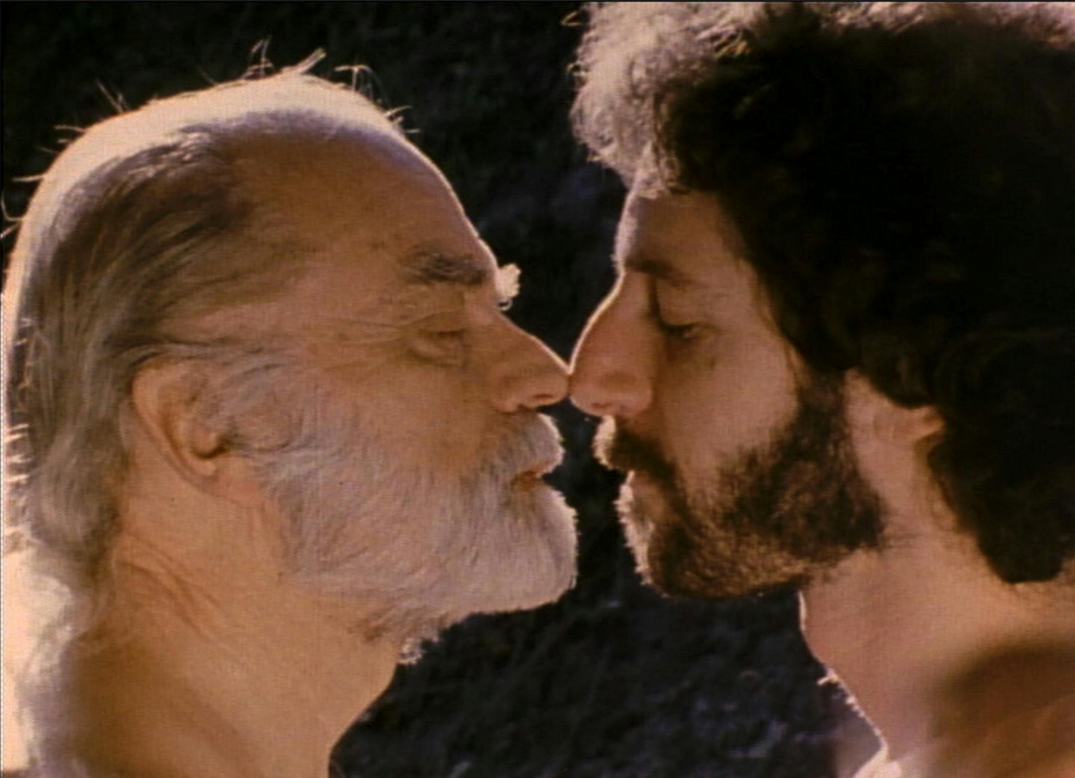 James Broughton, left, and life partner Joel Singer, in a still from Broughton's film "Devotions." Provided by James Broughton Estate, Kent State University Special Collections