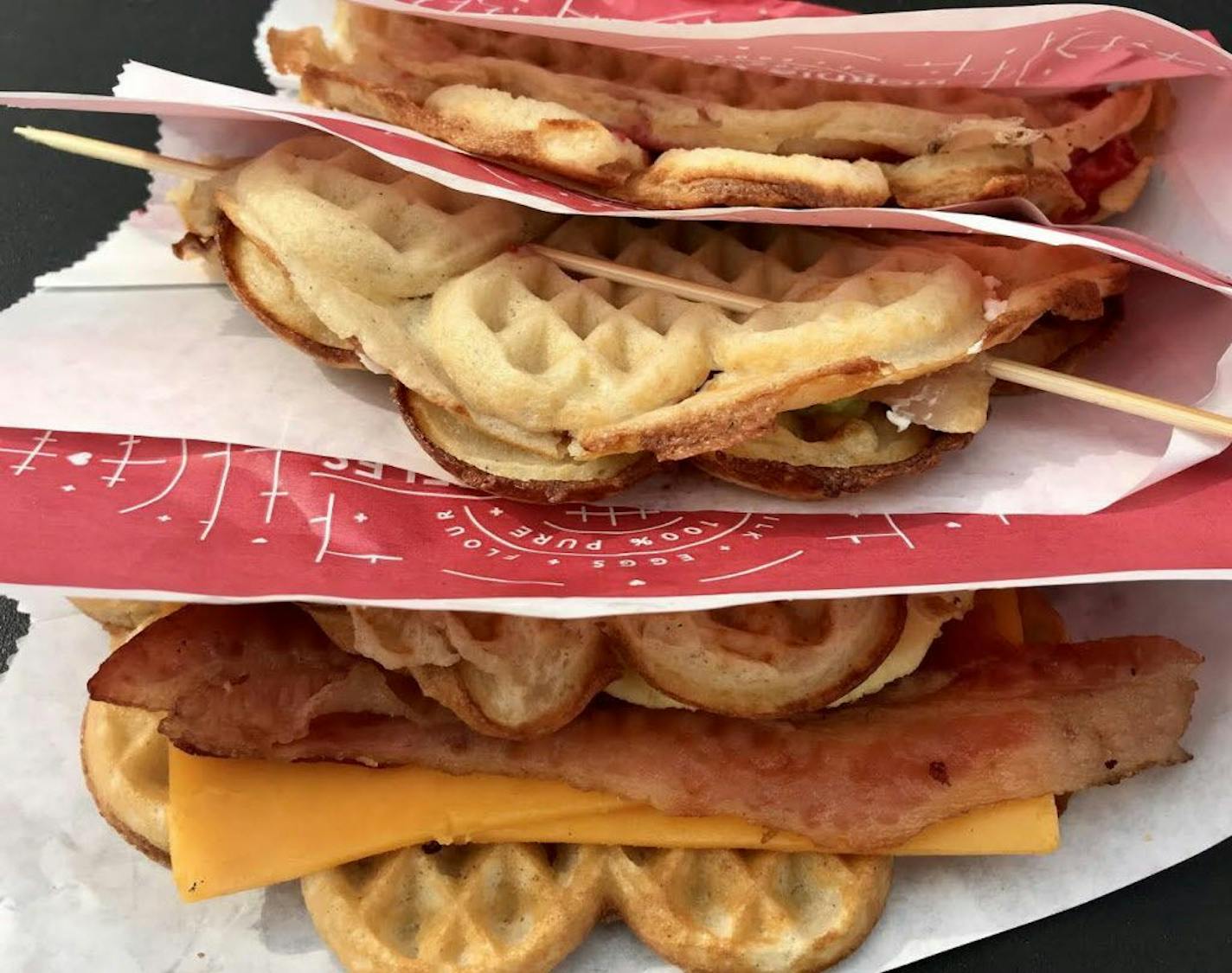 Nordic Waffles (seven varieties), Nordic Waffles, West End Market, $8 and $9. The street food of Norway lands at the Great Minnesota PIg-Out, hurrah. The tender waffles make great vehicles for tasty, thoughtful fillings. Kudos to the b'fast and raspberry-strawberry versions. Go. Photo by Rick Nelson New food at the Minnesota State Fair 2018