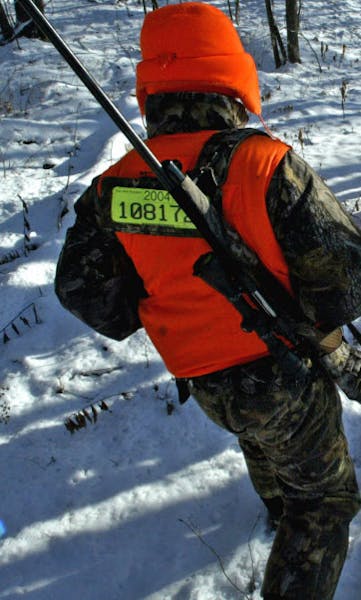 For the first time in decades, Wisconsin deer hunters will not be required to wear "back tags'' this season showing their licenses. ORG XMIT: MIN20121