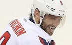 Washington Capitals left wing Alex Ovechkin was all smiles after they defeated the Wild 4-3 at the Xcel Energy Center, Thursday, February 11, 2016 in 