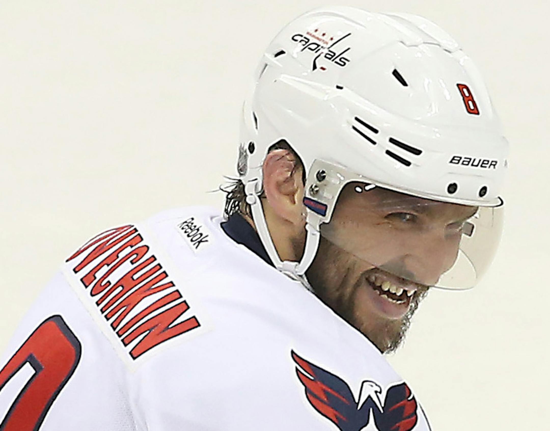 Washington Capitals left wing Alex Ovechkin was all smiles after they defeated the Wild 4-3 at the Xcel Energy Center, Thursday, February 11, 2016 in St. Paul, MN. The ] (ELIZABETH FLORES/STAR TRIBUNE) ELIZABETH FLORES • eflores@startribune.com
