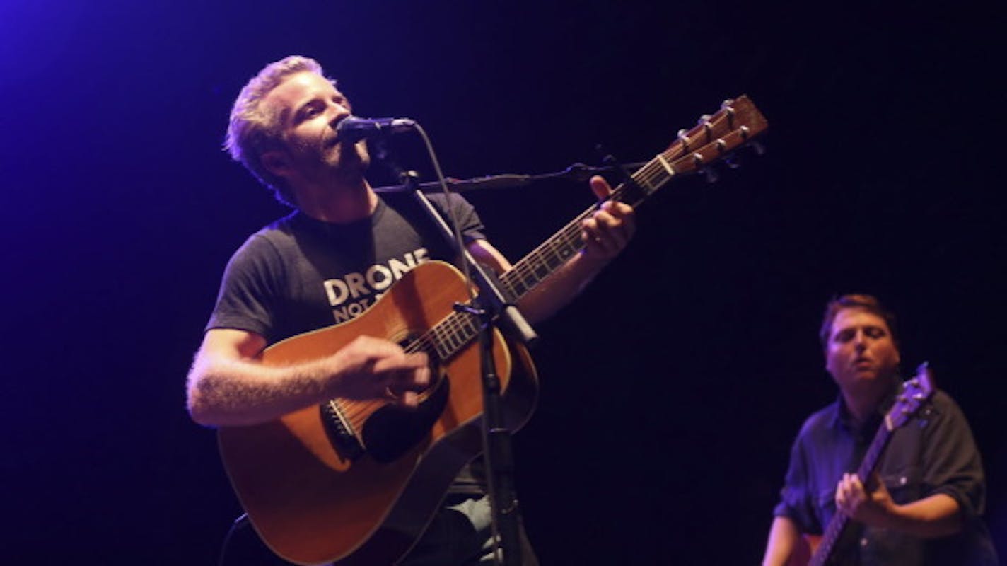 Trampled by Turtle's Dave Simonett and Tim Saxhaug at the Music-on-a-Stick concert in 2013. / Kyndell Harkness, Star Tribune