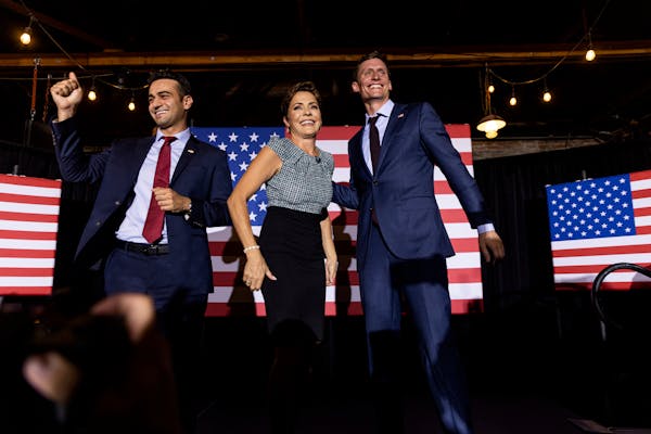 Abraham Hamadeh, Kari Lake and Blake Masters, Republicans running for attorney general, governor and Senate, who have all disputed the 2020 election�