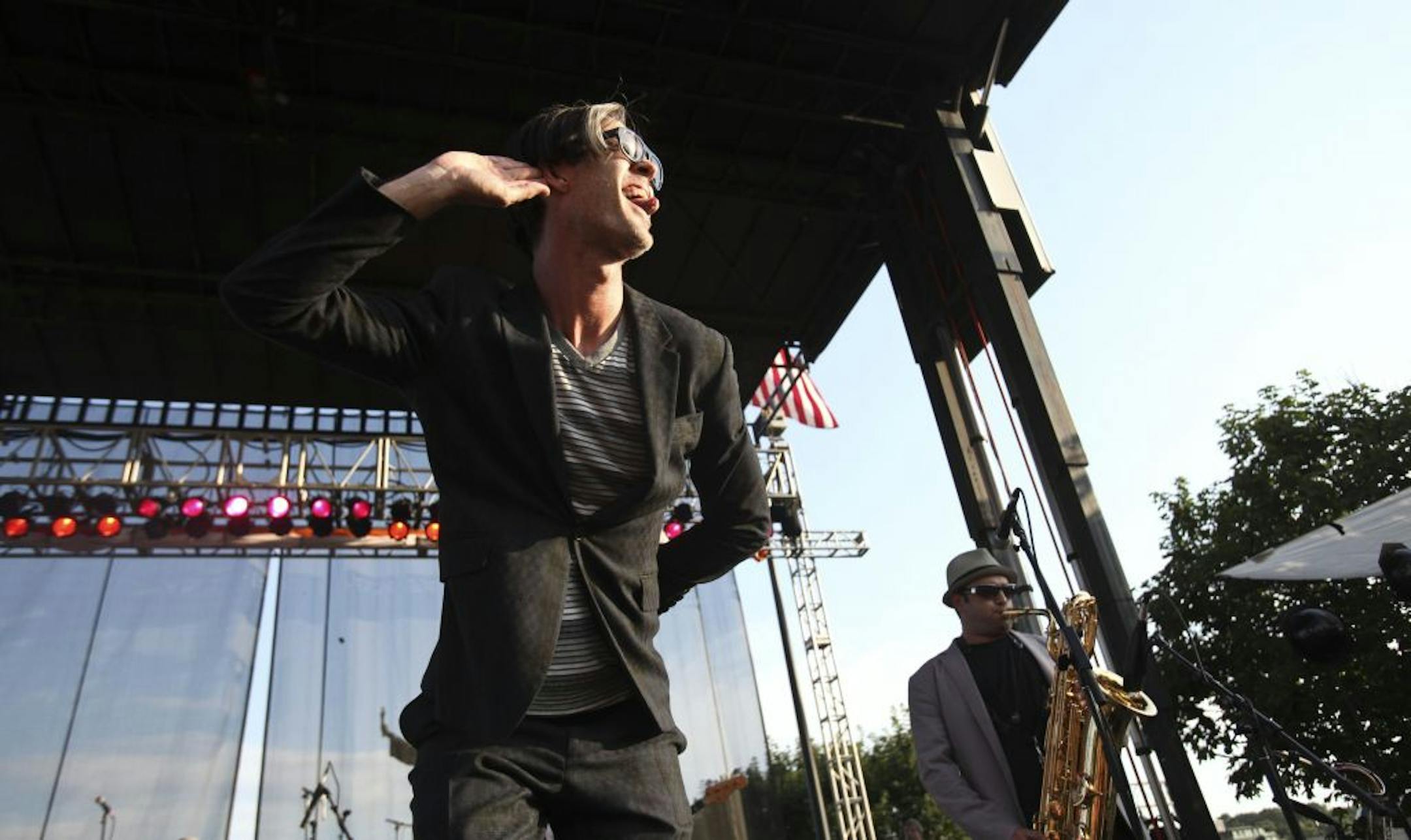 Fitz and the Tantrums performed at the Basilica Block Party in Minneapolis, Minn., Friday, July 8, 2011.