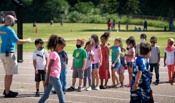 Groups of students rotated through inside and outside classes during a summer school program at Vista View Elementary in Burnsville in June.