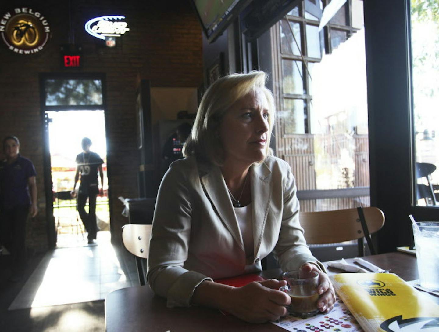 Sally Smith is the CEO of Buffalo Wild Wings - a company that continues to be one of the restaurant industry's biggest success stories. She was photographed at the Buffalo Wild Wings on the University of Minnesota campus Saturday, Sept. 8, 2012 in Minneapolis, MN.](DAVID JOLES/STARTRIBUNE) djoles@startribune.com Sally Smith is the CEO of Buffalo Wild Wings - a company that continues to be one of the restaurant industry's biggest success stories. Smith has engineered the company's rise, and she a