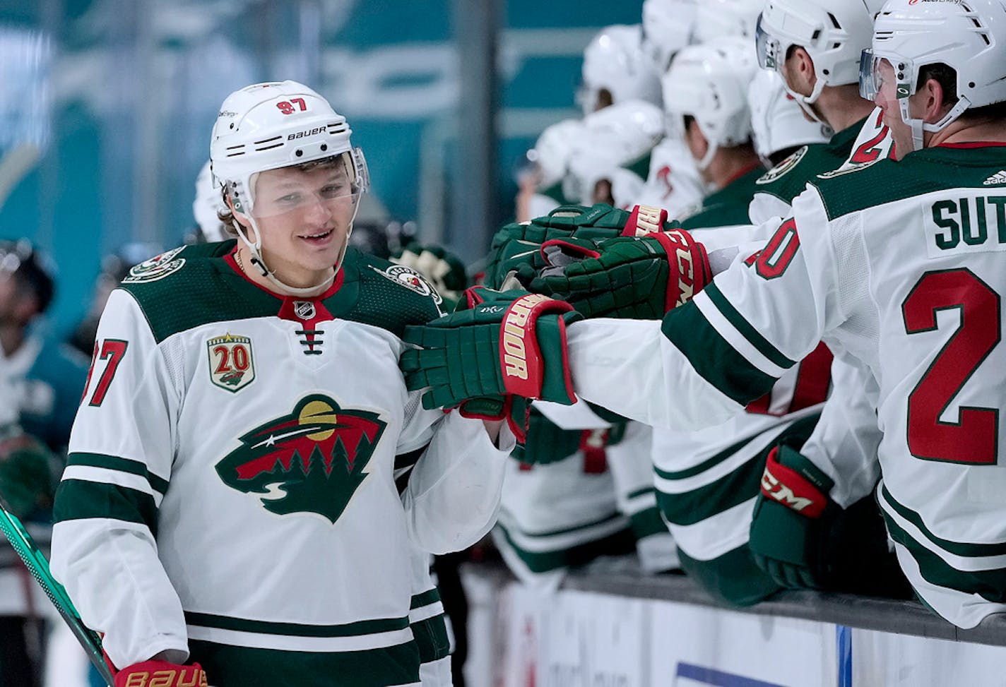 Minnesota Wild left wing Kirill Kaprizov (97) is seeking a new contract.