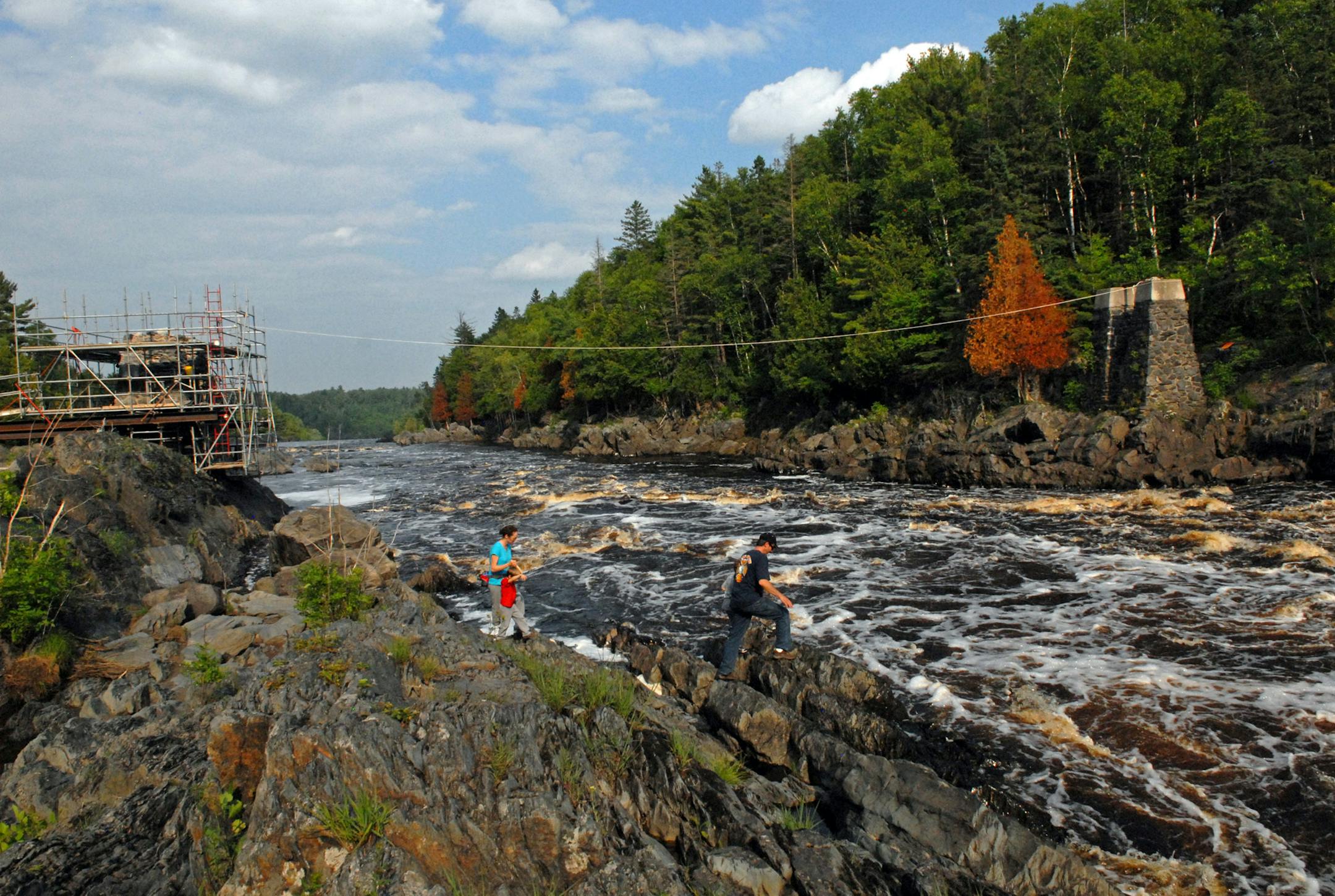 The Swinging Bridge that until about a year ago connected both sides of the St. Louis River within Jay Cooke State Park is being rebuilt &#x201a;&#xc4;&#xee; a summerlong project that is expected to again be an important attraction for park visitors.