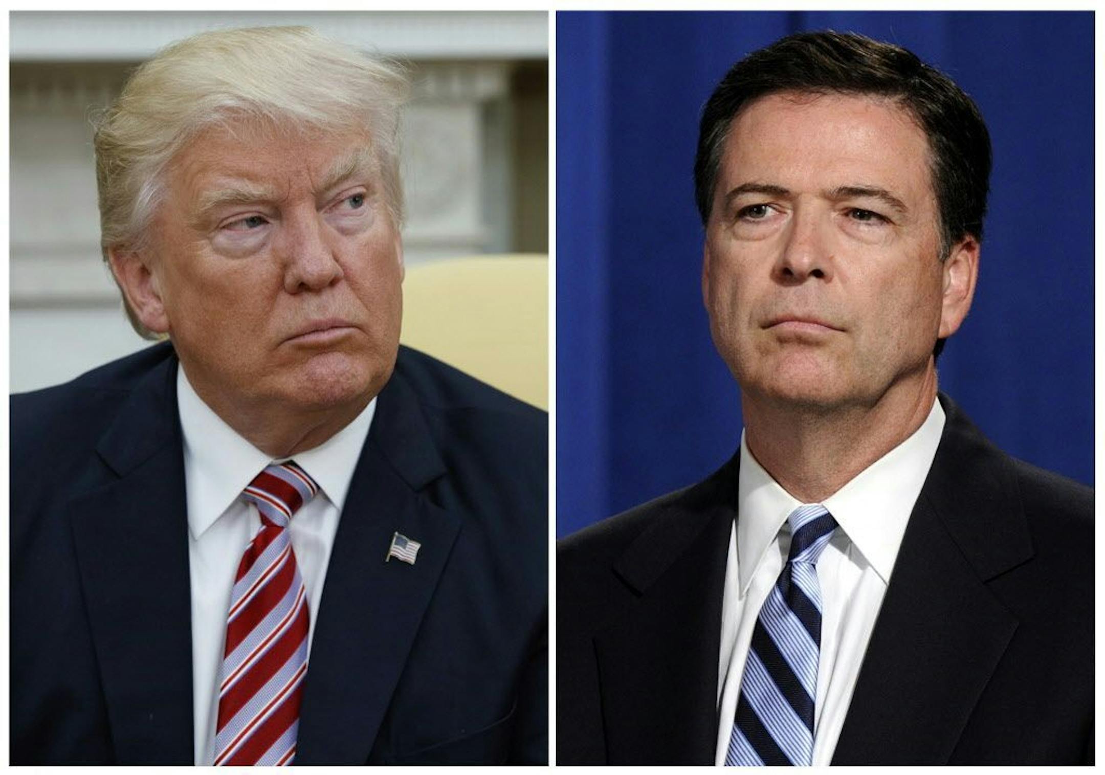 President Donald Trump and former FBI Director James Comey